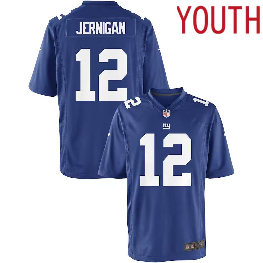 Youth New York Giants 12 Jerrel Jernigan Blue Nike Team Color Game NFL Jersey